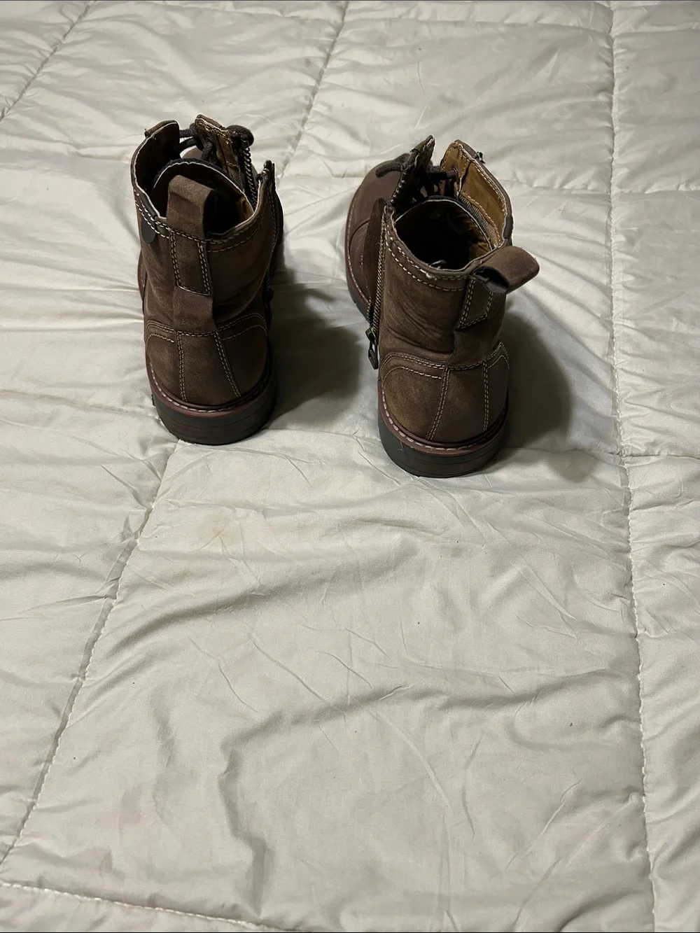 Dockers Men's Dark Brown Lace-Up Side-Zip Leather Boots